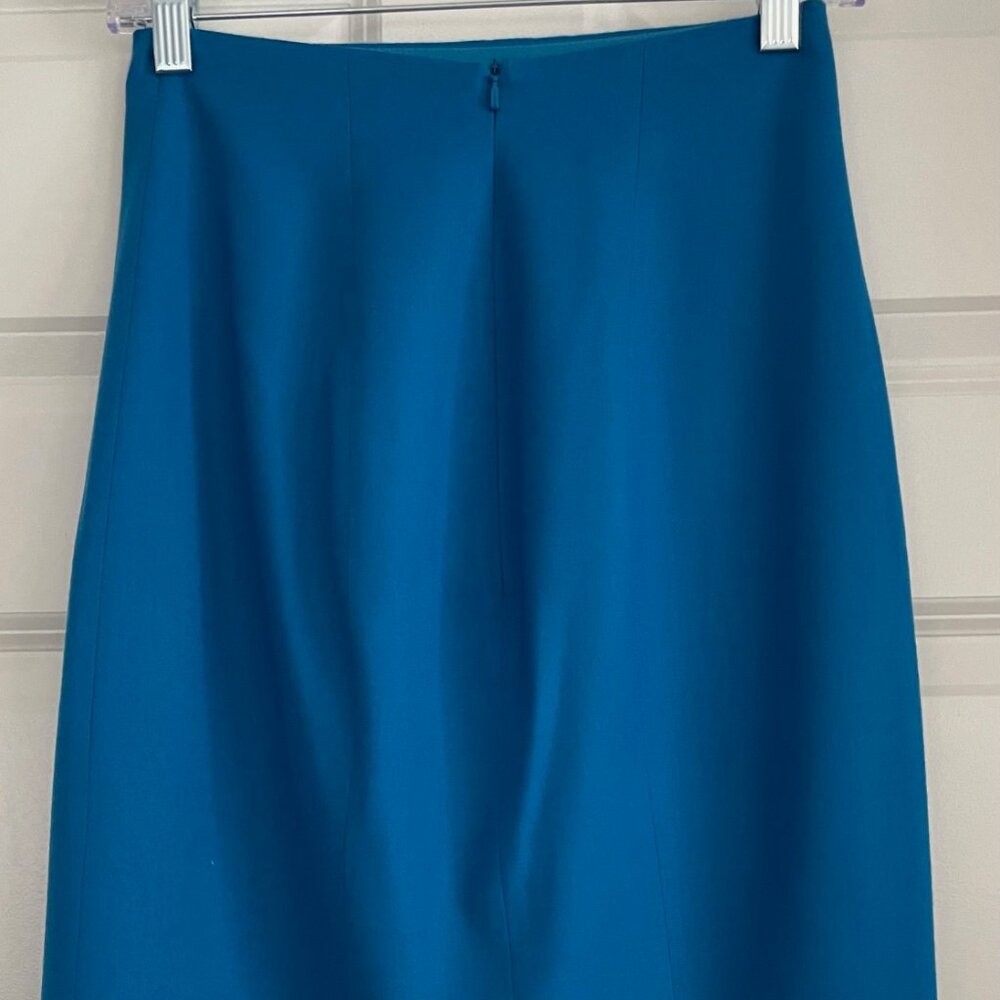 Hugo Boss Teal Pencil Skirt with Zipper Accent - Picture 3 of 8